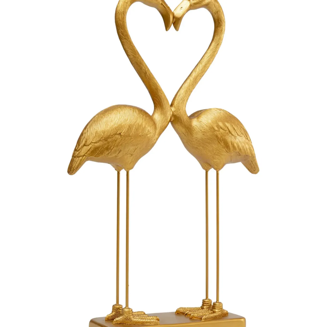Figurine Déco Flamingo Love Dore 63Cm
