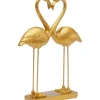 Figurine Déco Flamingo Love Dore 39Cm