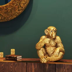 Figurine Décorative Baby Ape Dore 53Cm