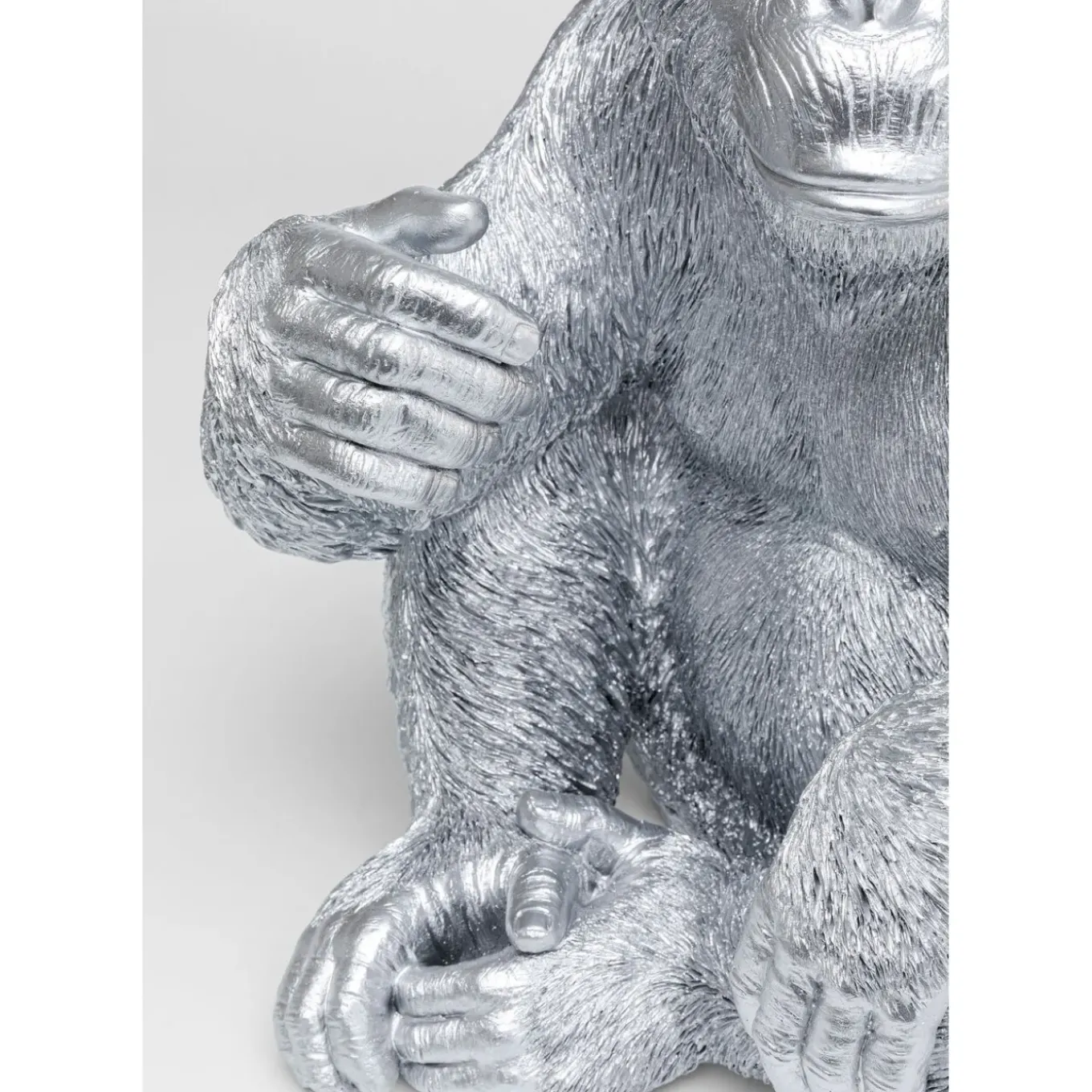 Figurine Décorative Baby Ape Argente 53Cm
