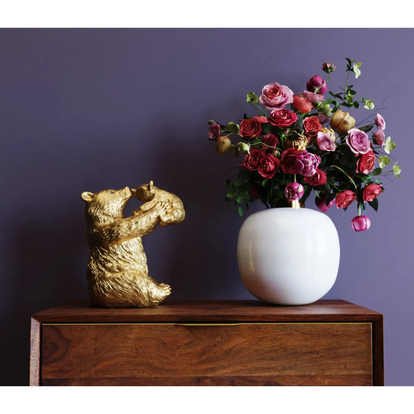 Figurine Décorative Bear Lucky Mom Dore 27