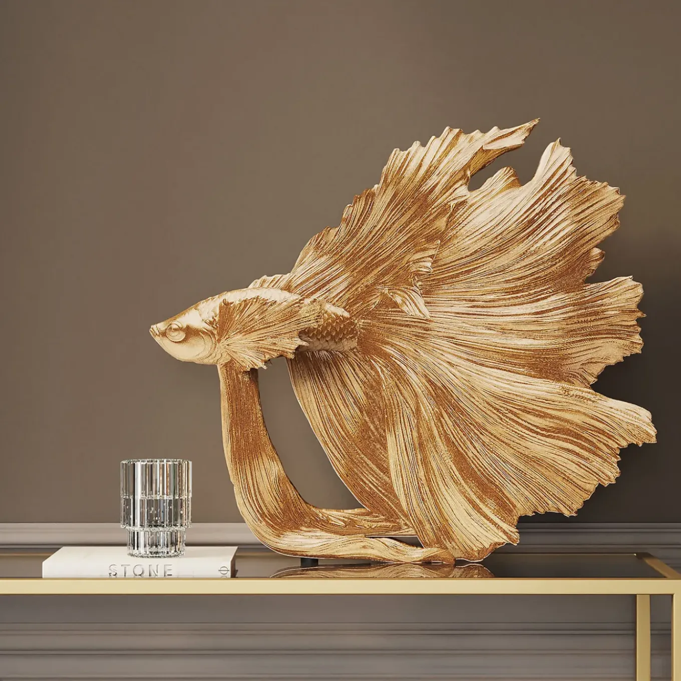 Figurine Décorative Betta Fish Dore Petit