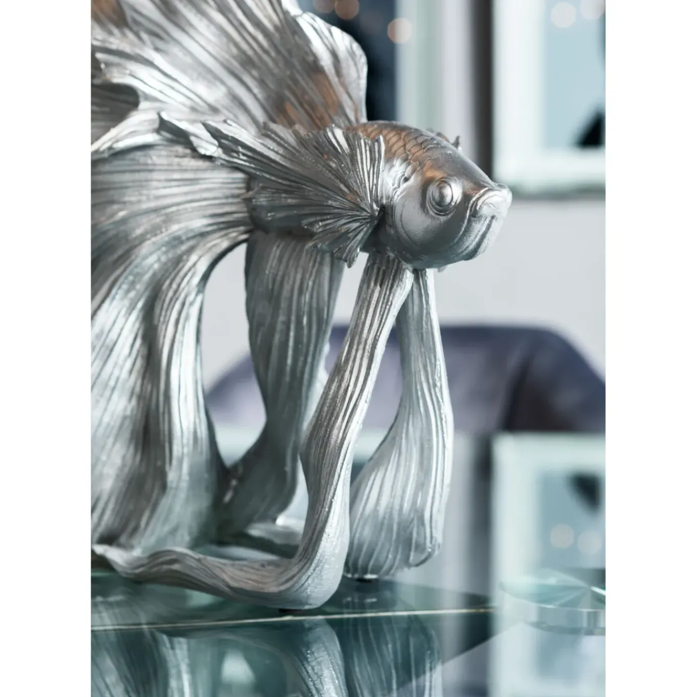 Figurine Décorative Betta Fish Argente Petit