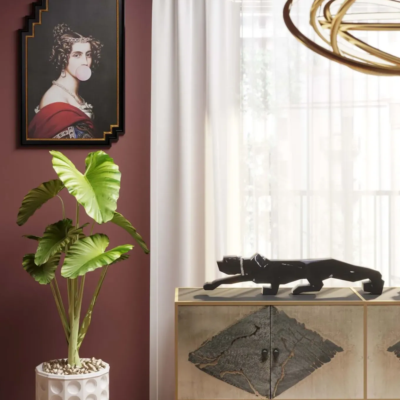 Figurine Décorative Black Cat 90Cm