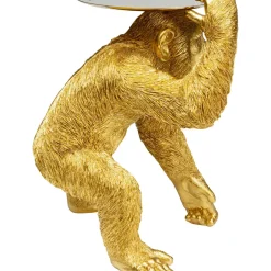 Figurine Décorative Butler Playing Chimp Dore 52Cm