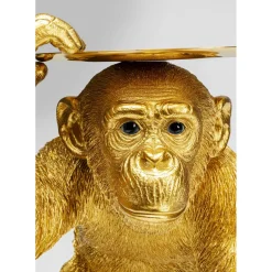 Figurine Décorative Butler Playing Chimp Dore 52Cm