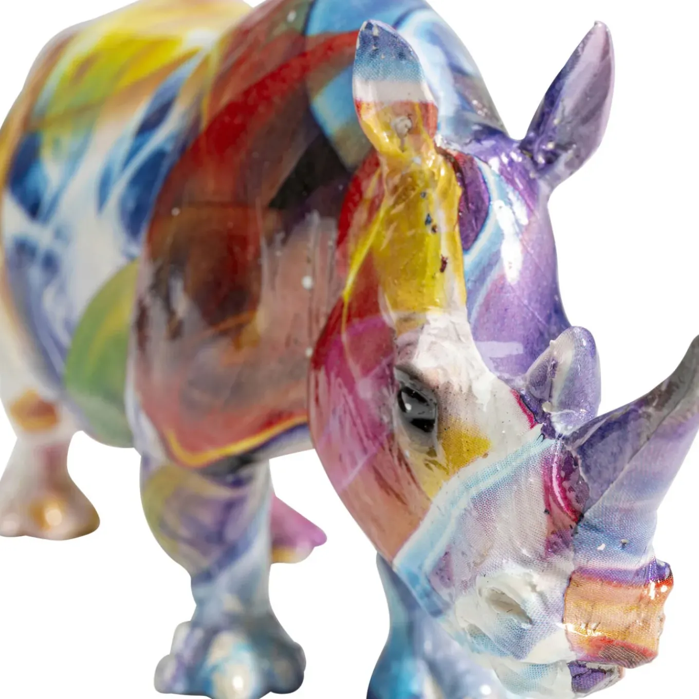 Figurine Décorative Colored Rhino 17Cm