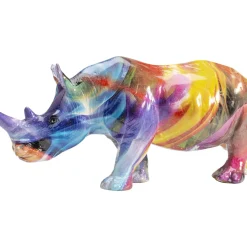 Figurine Décorative Colored Rhino 17Cm