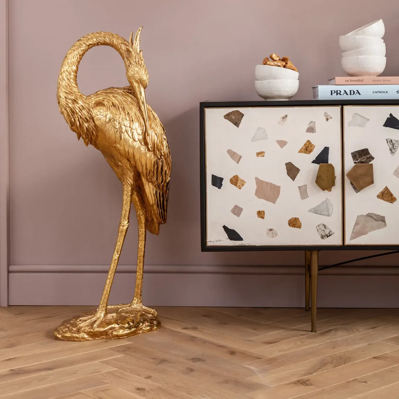 Figurine Décorative Crane Dore