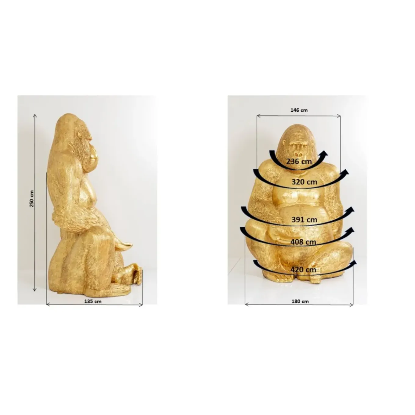 Figurine Décorative Gorilla Dore Xxl 249