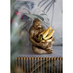 Figurine Décorative Holding Bowl Dore 41Cm