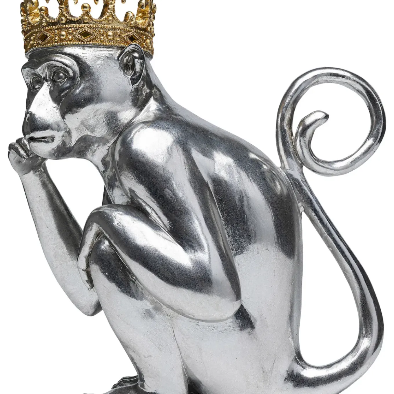 Figurine Décorative King Lui Argente 35Cm
