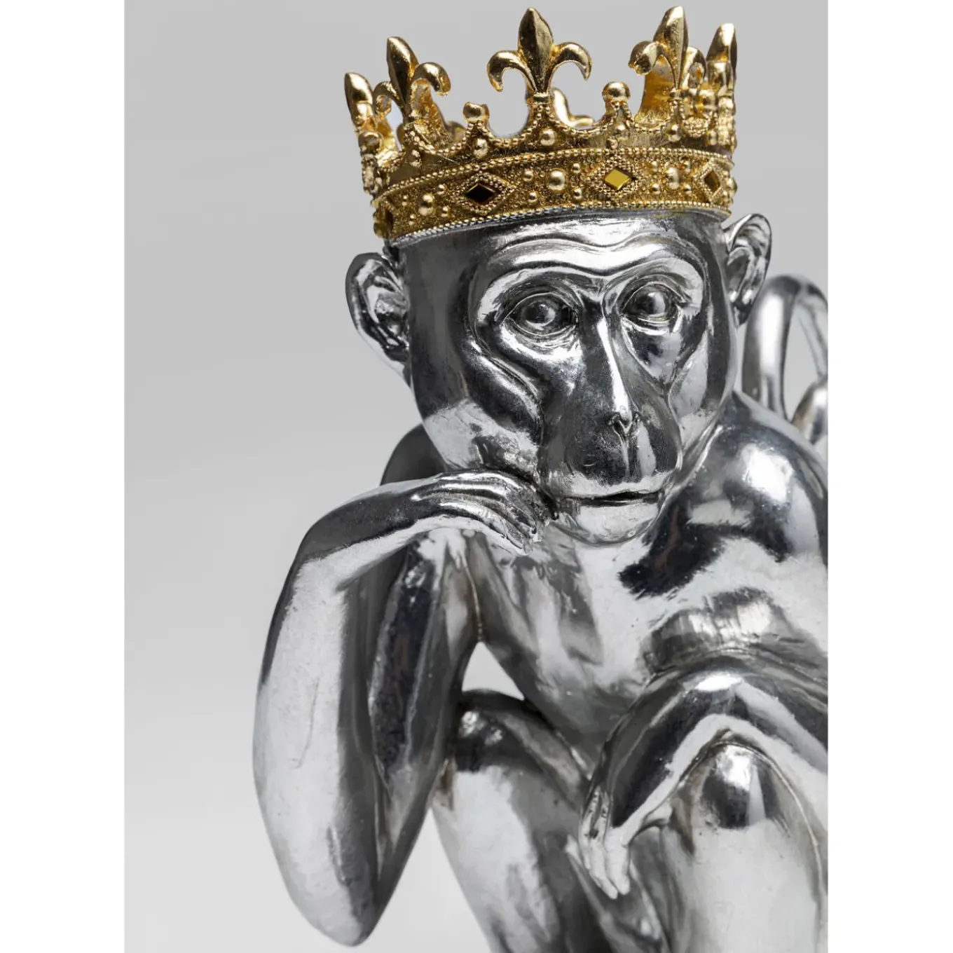 Figurine Décorative King Lui Argente 35Cm
