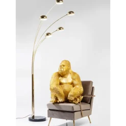 Figurine Décorative Monkey Gorilla Side Dore 76Cm