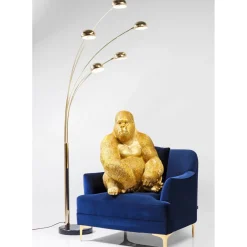 Figurine Décorative Monkey Gorilla Side Dore 76Cm