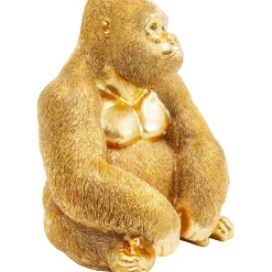 Figurine Décorative Monkey Gorilla Side Dore 39Cm
