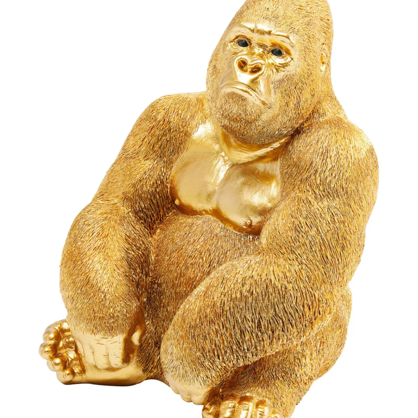 Figurine Décorative Monkey Gorilla Side Dore 39Cm