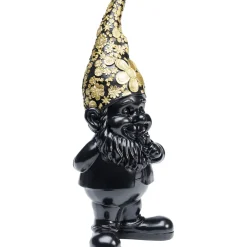 Figurine Décorative Nain Standing Noir-Dore 45