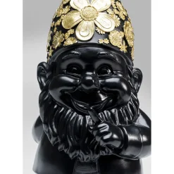Figurine Décorative Nain Standing Noir-Dore 45