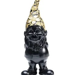 Figurine Décorative Nain Standing Noir-Dore 30