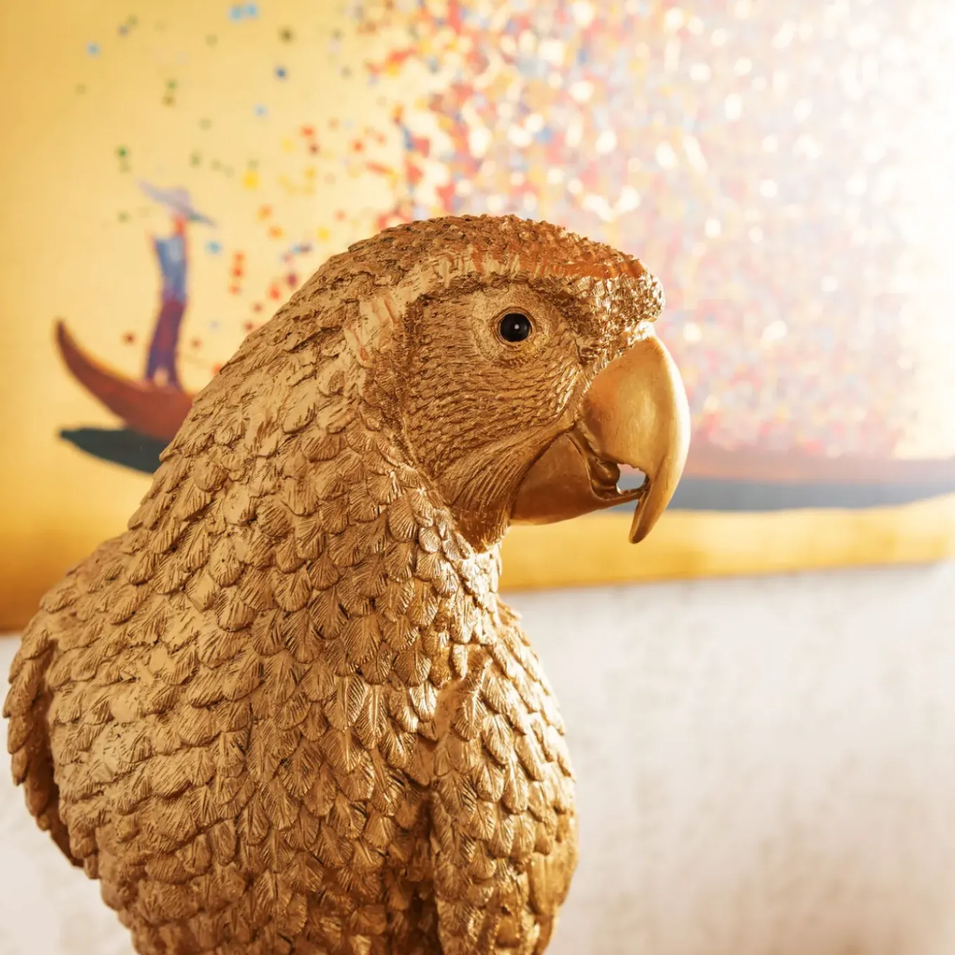 Figurine Décorative Parrot Dore 116Cm