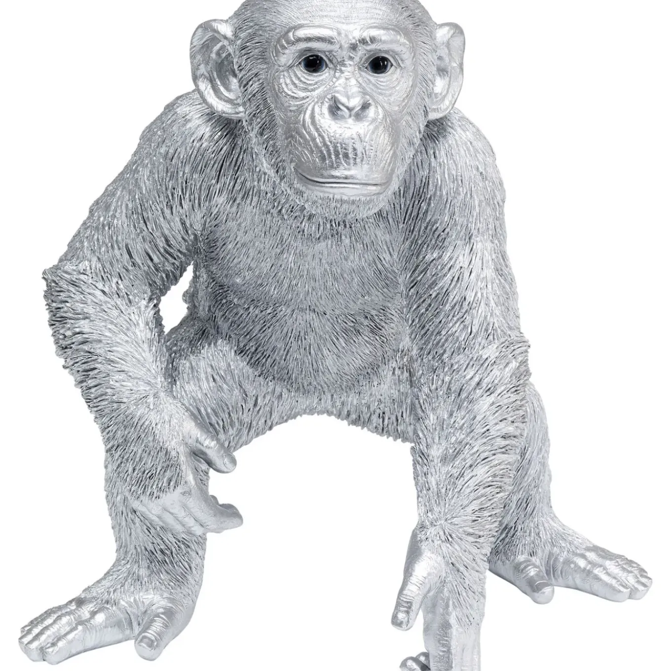 Figurine Décorative Playing Ape Argente 50Cm