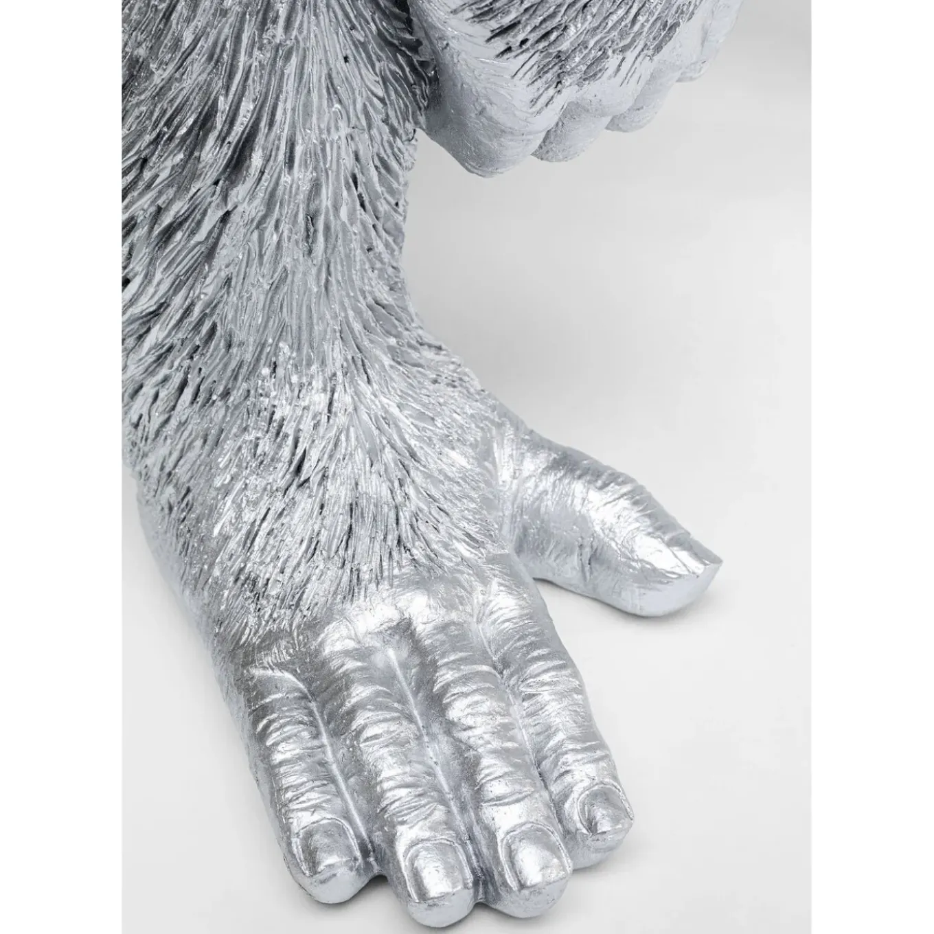 Figurine Décorative Playing Ape Argente 50Cm