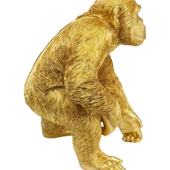 Figurine Décorative Playing Ape Dore 50Cm