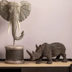 Figurine Décorative Rhino Rivets Pearls 25Cm