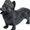 Figurine Décorative Royal Standing Corgi Noir 52Cm