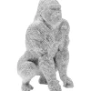 Figurine Décorative Shiny Gorilla Argente 46Cm