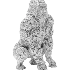 Figurine Décorative Shiny Gorilla Argente 46Cm