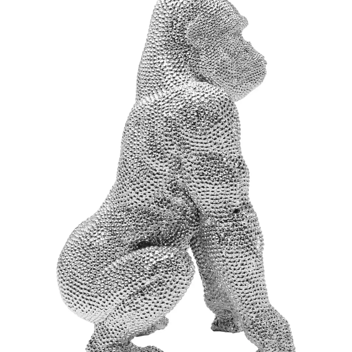 Figurine Décorative Shiny Gorilla Argente 46Cm