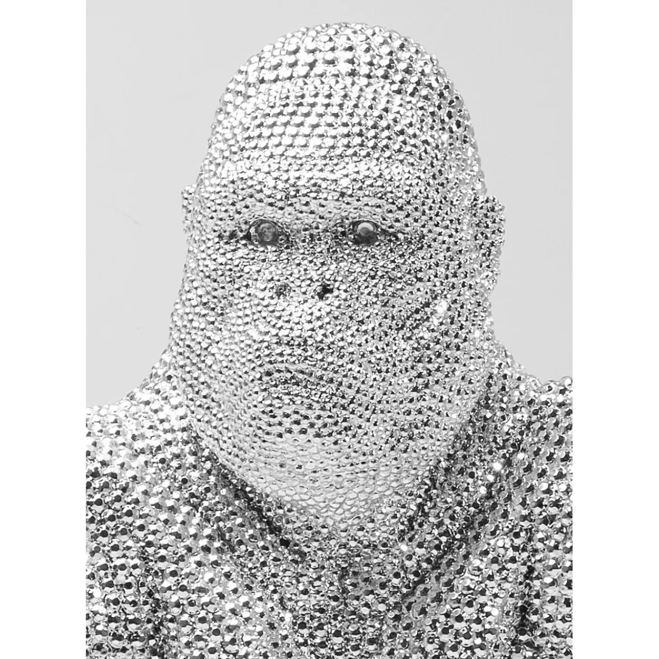 Figurine Décorative Shiny Gorilla Argente 46Cm