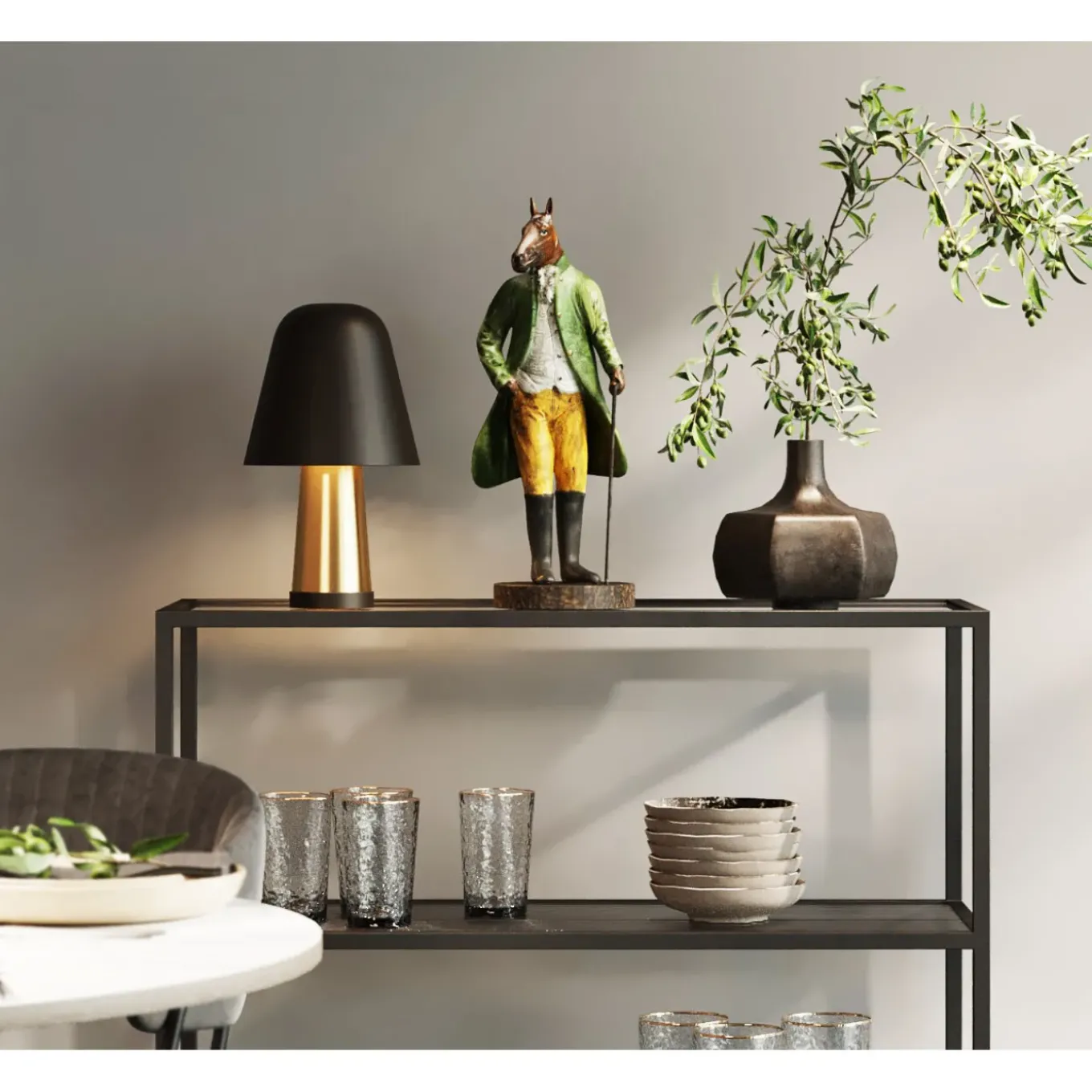 Figurine Décorative Sir Horse Standing 44Cm