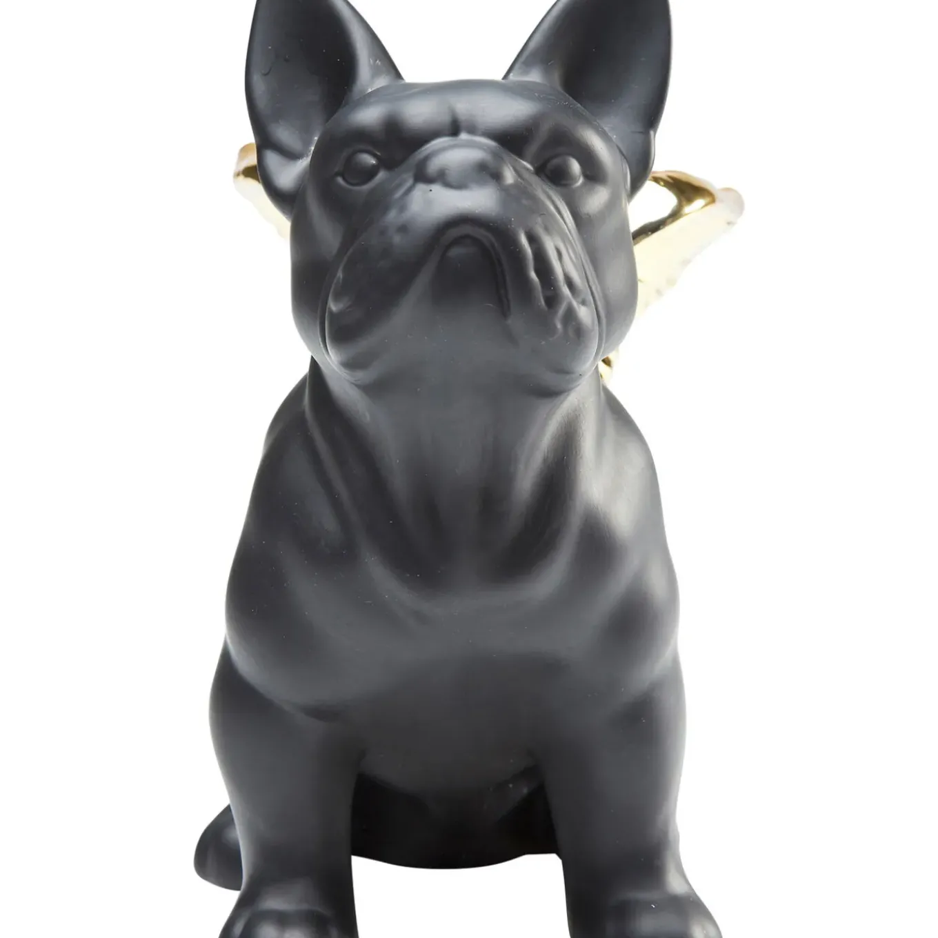 Figurine Décorative Sitting Angel Dog Dore-Noir