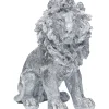 Figurine Décorative Sitting Lion Argente 42Cm