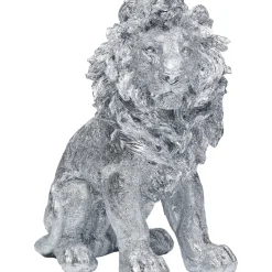 Figurine Décorative Sitting Lion Argente 42Cm