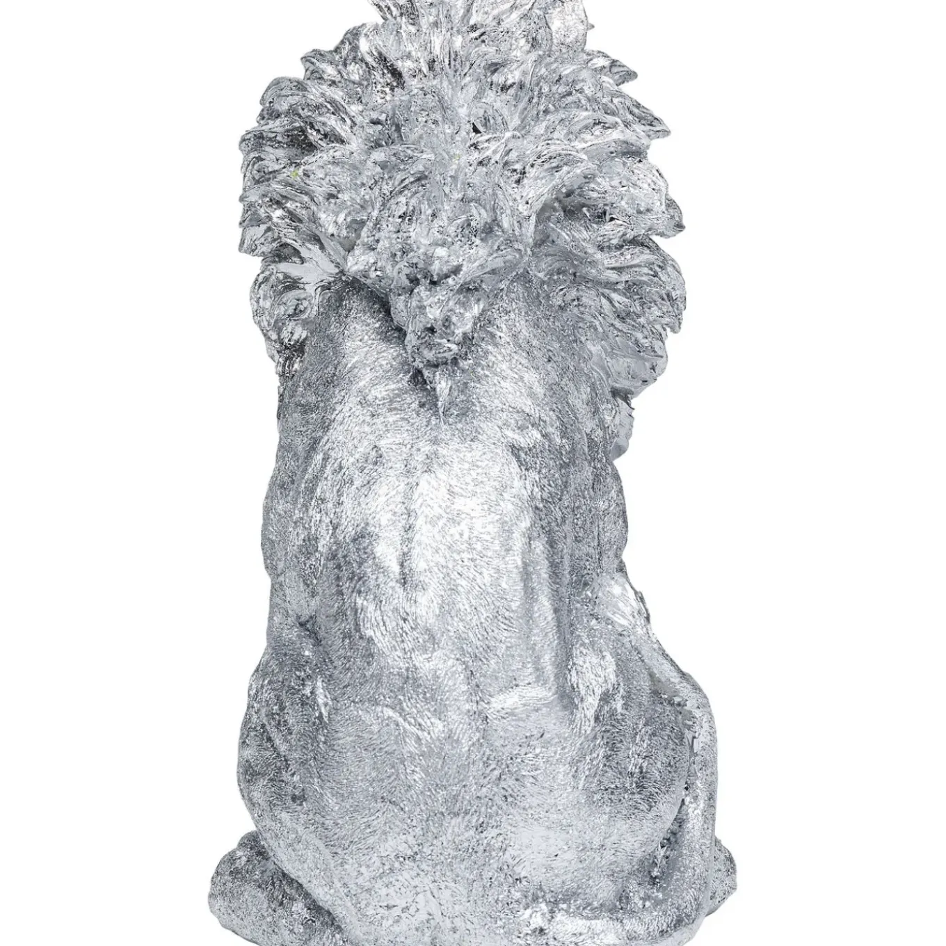 Figurine Décorative Sitting Lion Argente 42Cm