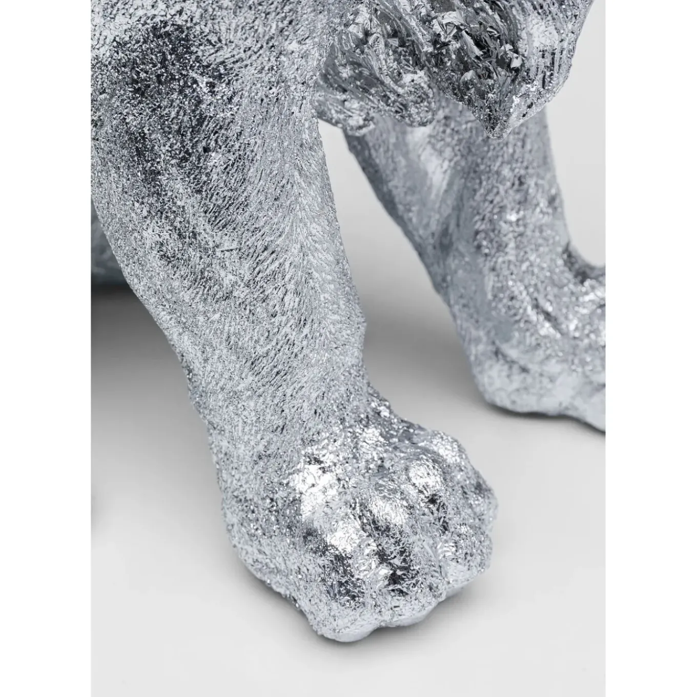 Figurine Décorative Sitting Lion Argente 42Cm