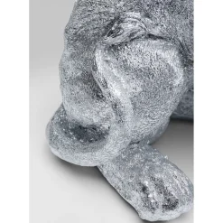 Figurine Décorative Sitting Lion Argente 42Cm