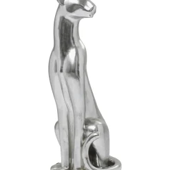 Figurine Décorative Sitting Leopard Argente 150