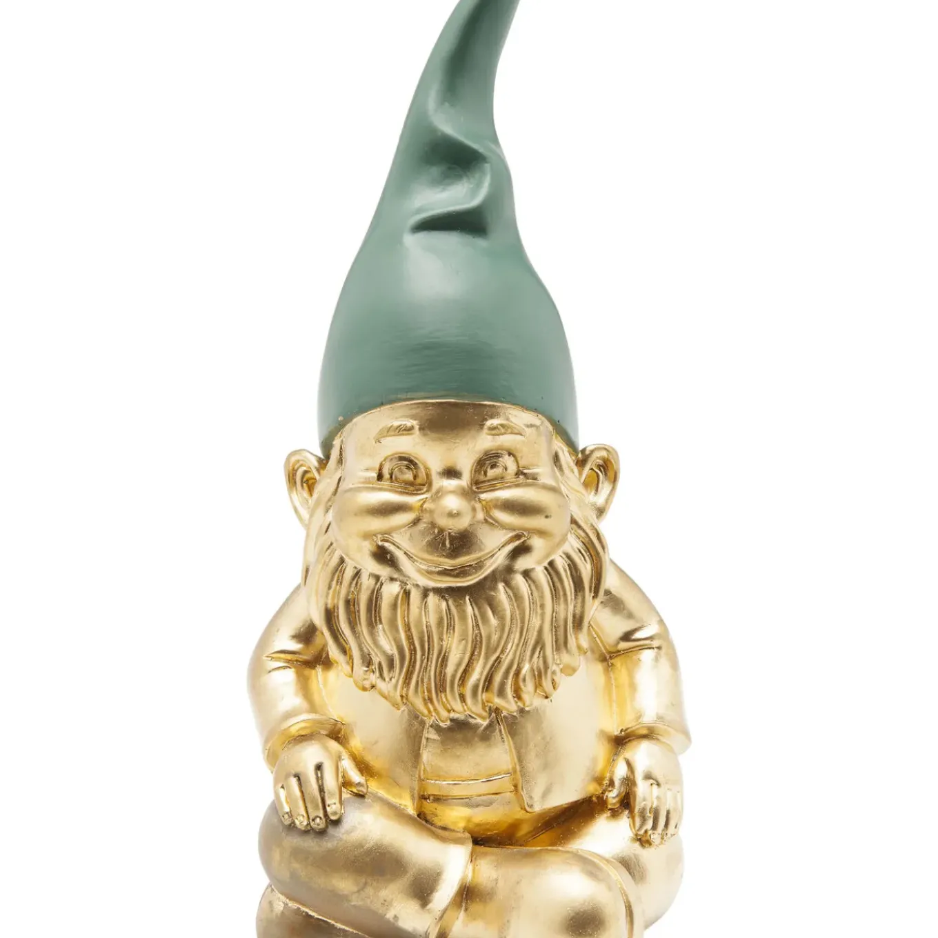 Figurine Décorative Zwerg Sitting Dore Vert 19Cm