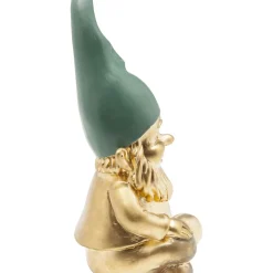 Figurine Décorative Zwerg Sitting Dore Vert 19Cm