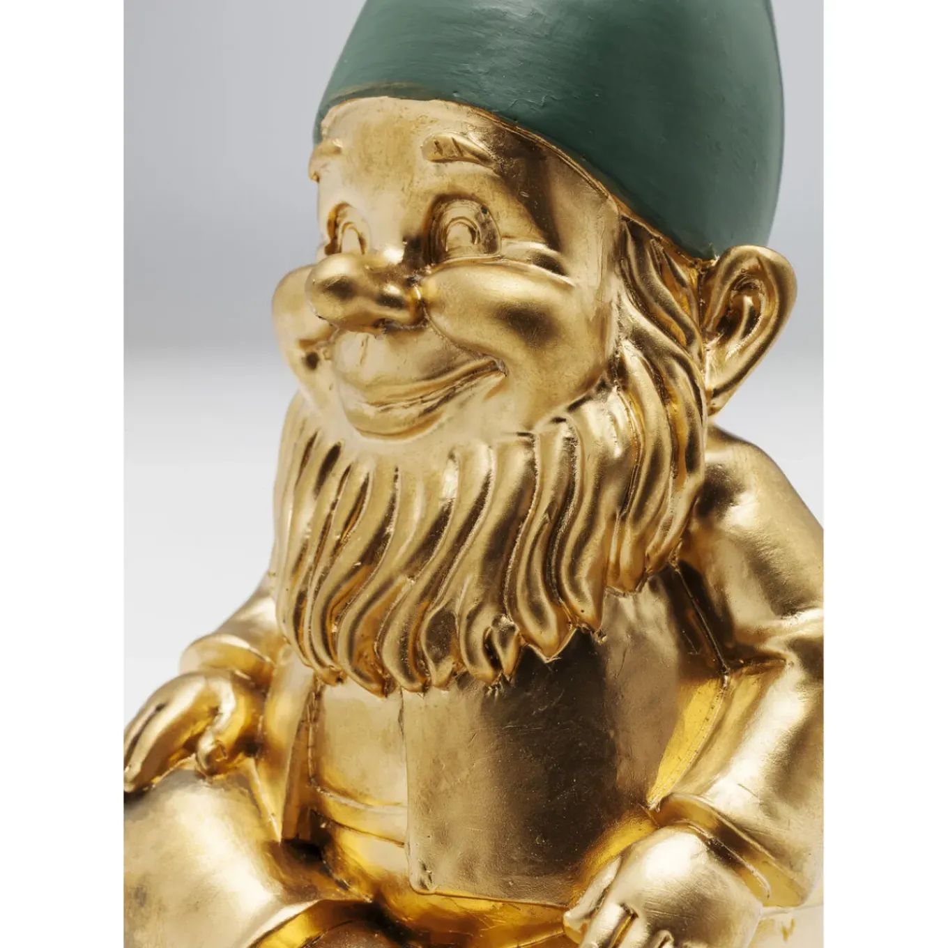 Figurine Décorative Zwerg Sitting Dore Vert 19Cm