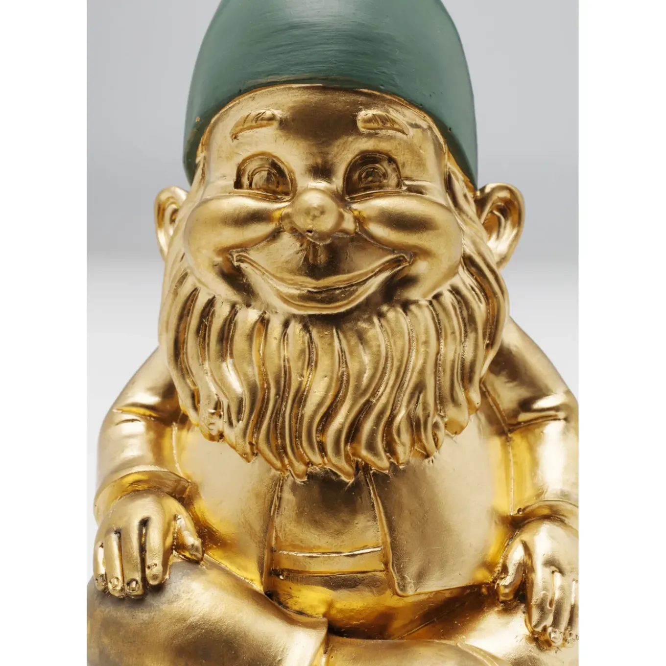 Figurine Décorative Zwerg Sitting Dore Vert 19Cm