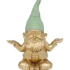 Figurine Décorative Zwerg Meditation Dore Vert 19C