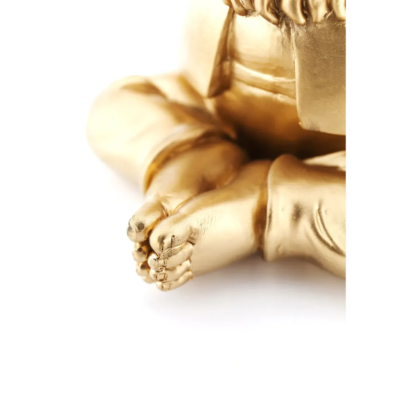 Figurine Décorative Zwerg Meditation Dore Vert 19C