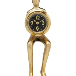 Horloge A Poser Sitting Man Dore 8X27Cm