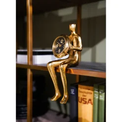 Horloge A Poser Sitting Man Dore 8X27Cm